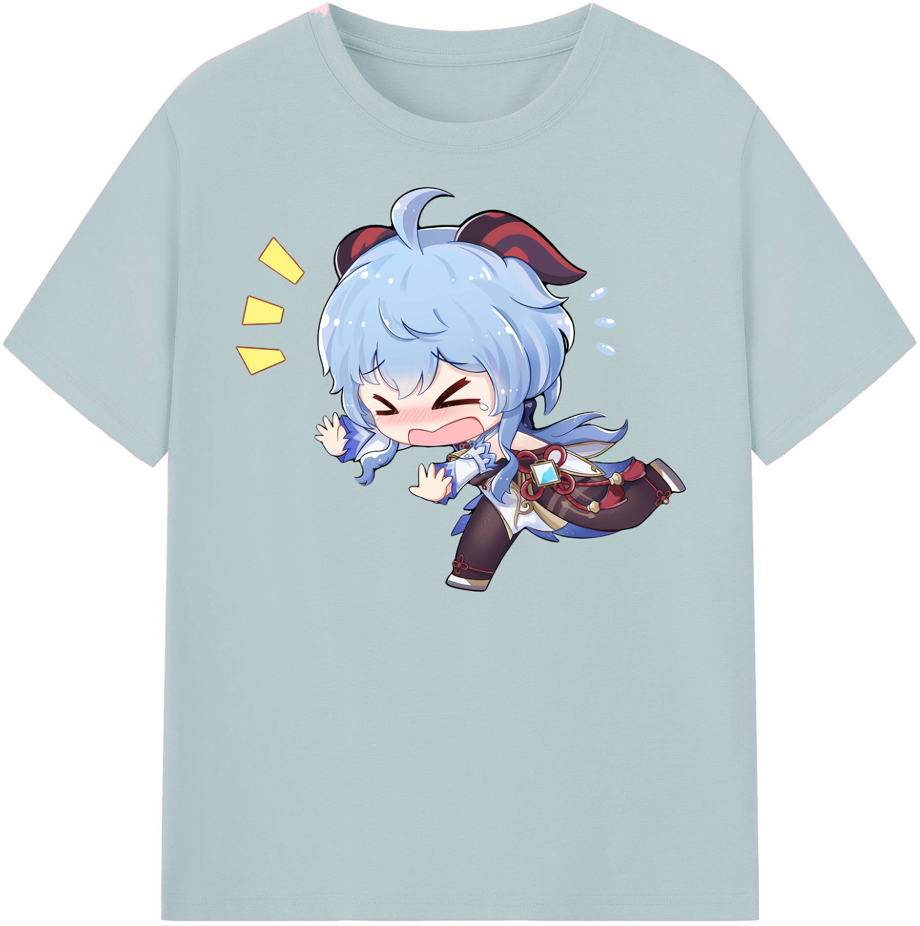 げんし神 甘雨 かんう genshin Ganyu 綿100％半袖Tシャツ（フロントプリント）